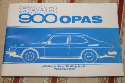 Vintage ohjekirja hyväkuntoinen kirja 1979 Saab 900 opas Suomi auto käyttöohjeet