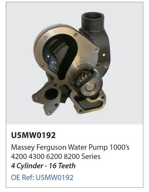 Vesipumppu Massey Ferguson traktori, U5MW0192 UUSI